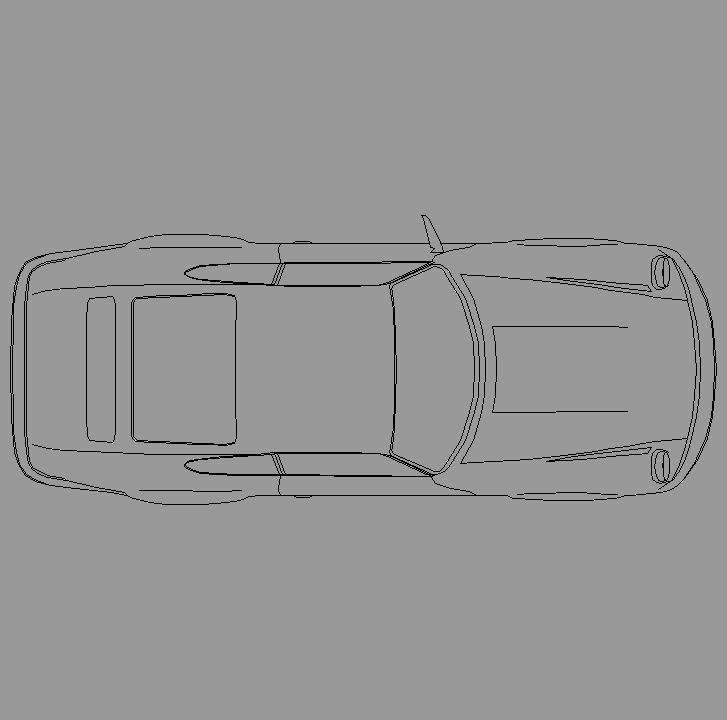 Bloque Autocad Vista de Porsche 911 Bibliot. 2D-3D en Planta